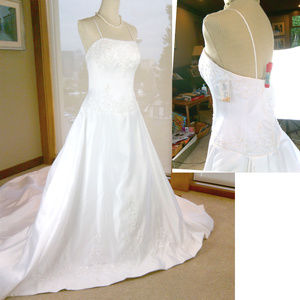 Ashley Jordan A-line Wedding Dress 16 long train